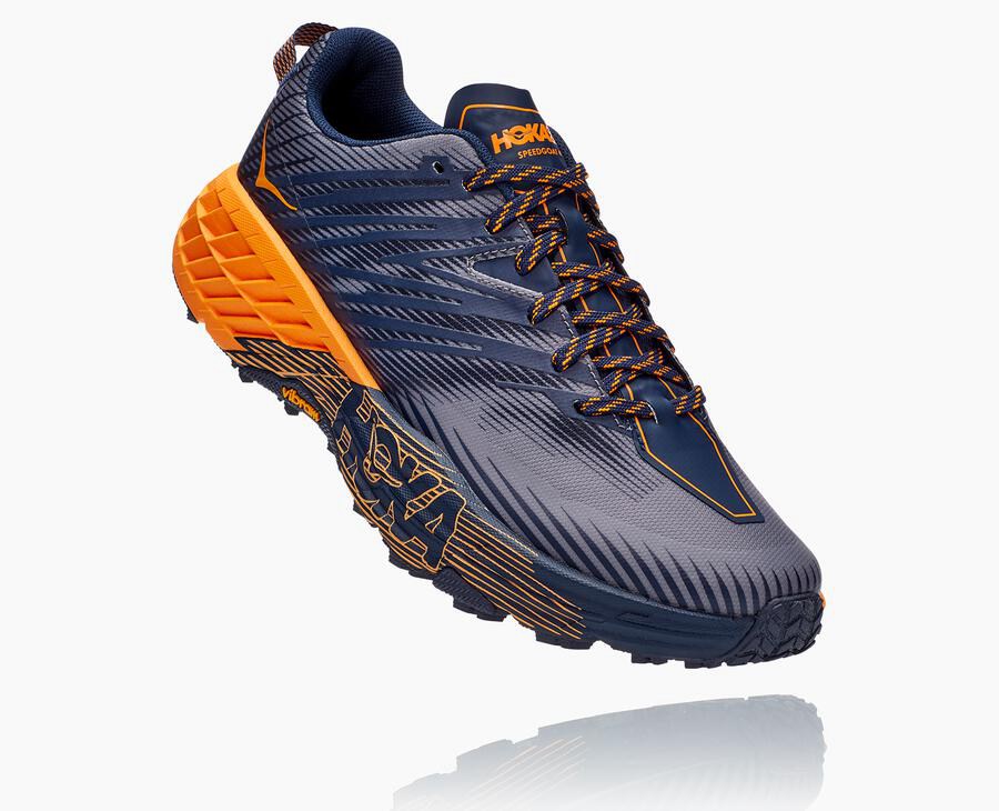 Hoka One One Speedgoat 4 Trailskor Herr - Blå/Orange - ACVMS-3901